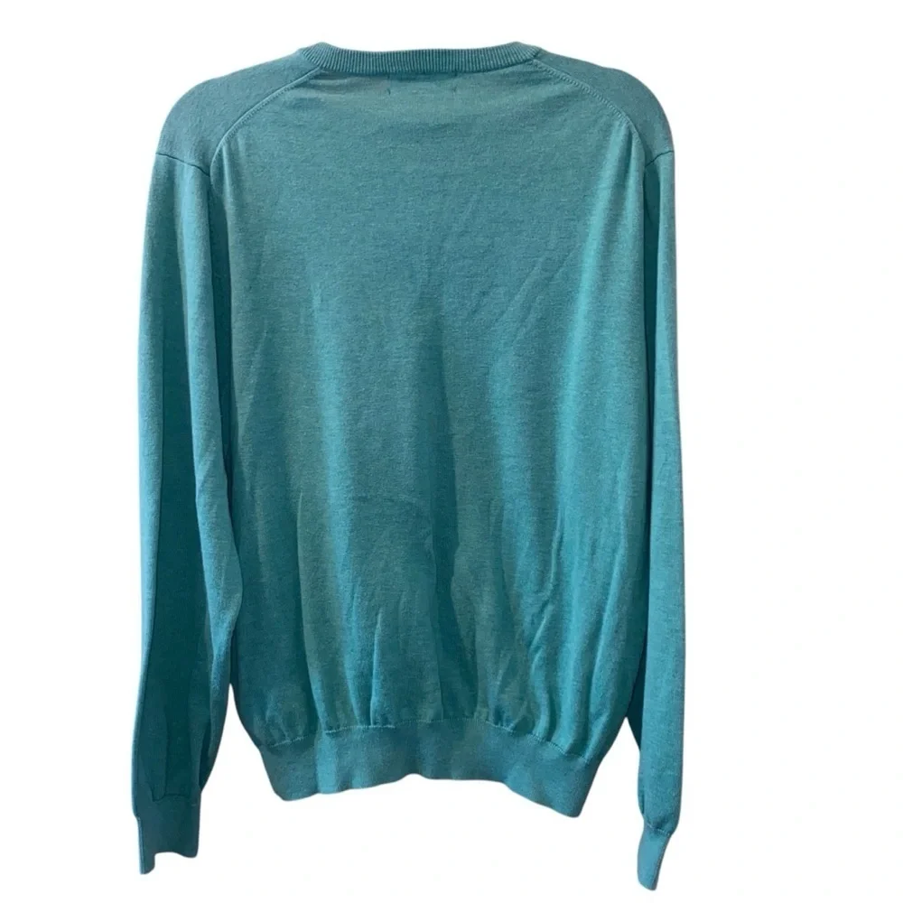 Men's Brooks Brothers V Neck 100% Supima Cotton Green Size Large - Picture 2 of 7